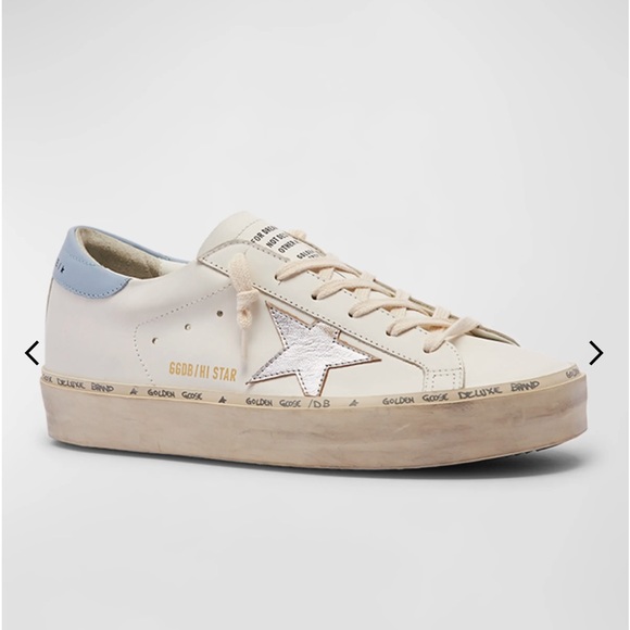 Golden Goose | Hi Star with metallic leather star and powder-blue heel tab - Picture 3 of 11